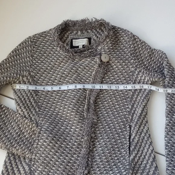 Anthropologie Angel of The North Tipperary Frayed Button Cardigan Jacket Grey S - Picture 11 of 13